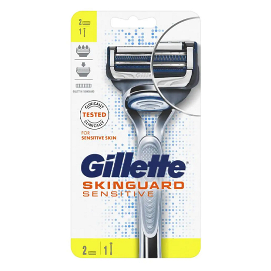 Gillette SkinGuard Rasierer + Ersatzköpfe 2 Stück für Männer