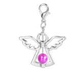 Schutzengel-Anhänger mit dunkelrosa Saatperle 29 x 37 mm 1 Stück