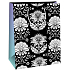 Ditipo Geschenkpapierbeutel 22 x 10 x 29 cm Kreativ Schwarz Weiß Blumen Grün Glitter