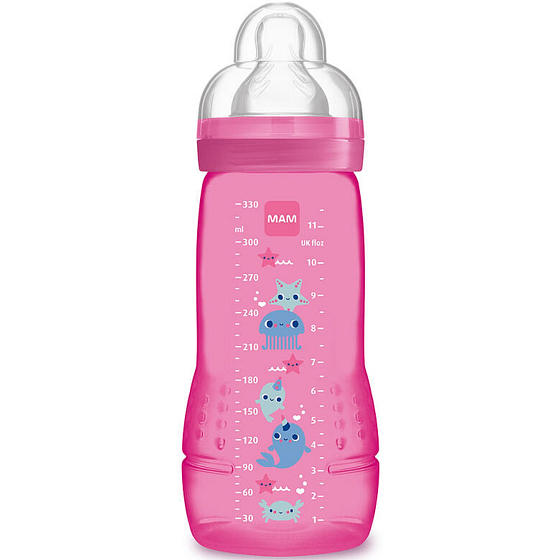 Mam Baby Bottle Babyflasche für Babys Pink 4+ Monate 330 ml