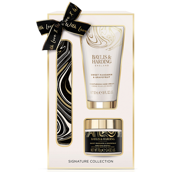 Baylis & Harding Tangerine and Grapefruit Handcreme 50 ml + Badesalz für die Hände 70 g + Nagelfeile, Kosmetikset für Frauen