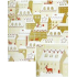 Nekupto Weihnachtsgeschenkpapier 70 x 200 cm Beige, Häuser