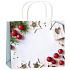 Geschenkpapiertüte 32 x 26 x 12,7 cm Weihnachten mit Sternen und roten Beeren