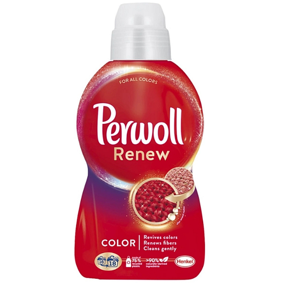 Perwoll Renew Color Waschgel für farbige Kleidung, Schutz vor Formverlust und Erhaltung der Farbintensität 18 Dosen 0,99 l