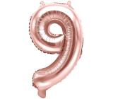 Ditipo Aufblasbarer Folienballon Nummer 9 rosa gold 35 cm 1 Stück