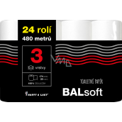 BALsoft 3-lagiger Toilettenpapier, 24 Rollen, 20 m Rolle