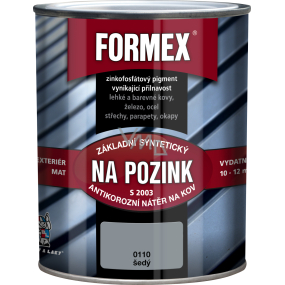 Formex S2003 Grundierung auf verzinktem Metall, Basisschichtfarbe für Metall, 0110 grau, 600 ml