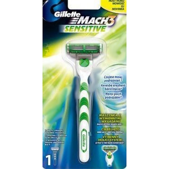 Gillette Mach3 sensitives Uhrwerk + Ersatzkopf 1 Stück, für Herren
