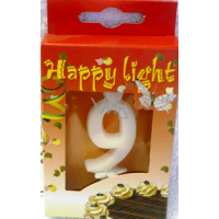 Happy light Tortenkerze Ziffer 9 in der Verpackung