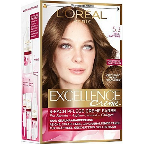Loreal Excellence Creme 5.3 Braun Hellgoldene Haarfarbe