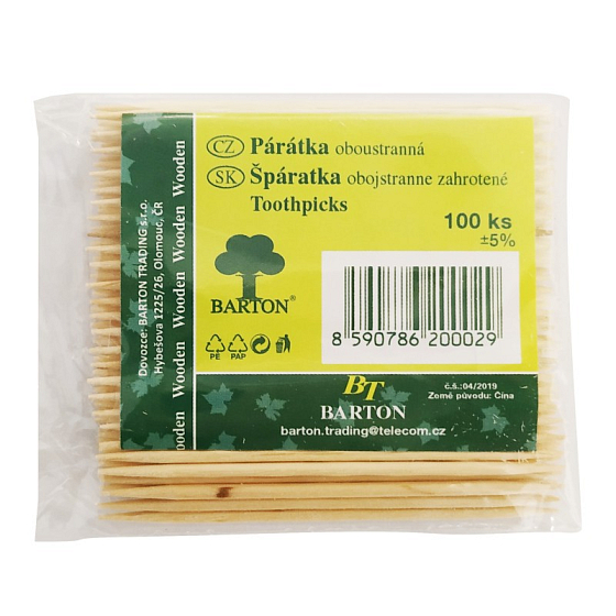 Bartoň Doppelseitige Zahnstocher 100 Stück