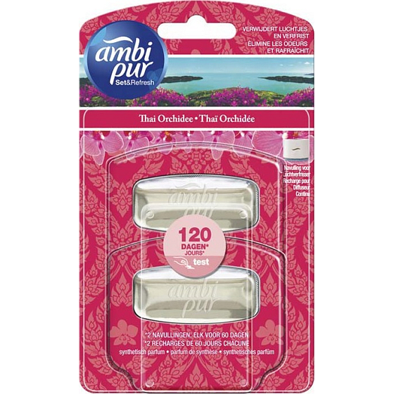 Ambi Pur Non Stop Fresh Thai Orchidee Lufterfrischer Nachfüllung 2 x 5,5 ml