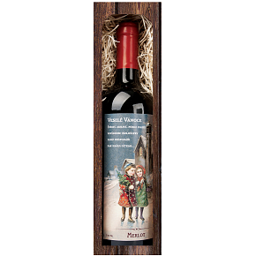 Bohemia Gifts Merlot Fröhliche Weihnachten 750 ml, festlicher Weihnachtsrotwein