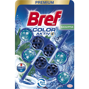 Bref Blue Aktiv Eukalyptus WC-Block für hygienische Sauberkeit und Frische Ihrer Toilette, färbt das Wasser in einem blauen Farbton 2 x 50 g