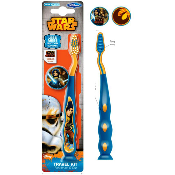 Disney Star Wars weiche Zahnbürste für Kinder mit Reisekappe und Saugnapf
