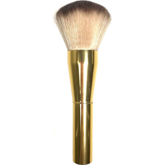 Kosmetikpinsel mit synthetischen Borsten für Puder gold 15,5 cm 30690