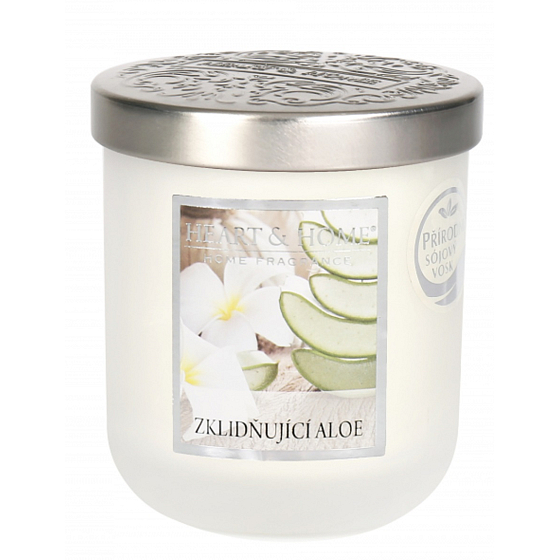 Heart & Home Beruhigende Aloe Soja-Duftkerzenmedium brennt bis zu 30 Stunden 110 g