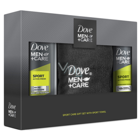 Dove Men + Care Sport Active + Frisches Duschgel 250 ml + Antitranspirant Deodorant Spray für Männer 150 ml + Handtuch, Kosmetikset