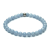 Angelit blau Armband elastisch Naturstein, Kugel 6 mm / 16 - 17 cm, Stein des Friedens