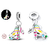 Charms Sterling Silber 925 Luminous - Rollschuhe mit Geigenschlüssel, Anhänger am Armband Sport