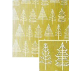 Nekupto Weihnachtsgeschenkpapier 70 x 500 cm Gold, weiße Bäume