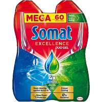 Somat Excellence Duo Gel für Geschirrspüler, 2× 540 ml, 60 Spülgänge
