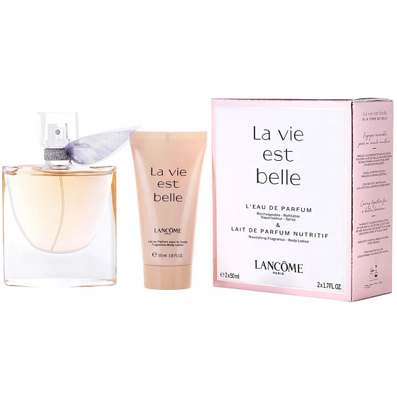 Lancome La Vie Est Belle Parfüm Wasser 50 ml + Duschgel 50 ml, Geschenkeset für Frauen
