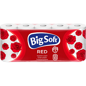 Big Soft Red 3-lagiges Toilettenpapier, 10 Rollen, 17,6 m Rolle