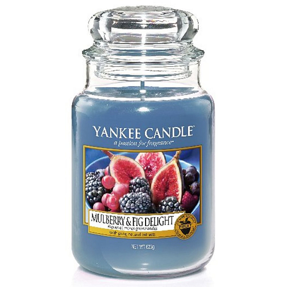 Yankee Candle Mulberry & Fig Delight - Köstliche Maulbeeren und Feigen Duftkerze Classic großes Glas 623 g