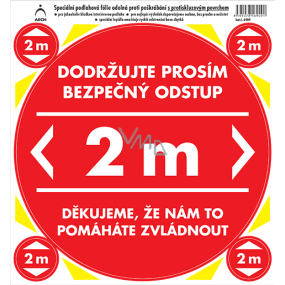 Bogen Sicherheits- und Informationspiktogramme Bodenaufkleber Sicherheitsabstand 2 m, rot 21 x 23 cm