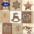Nekupto Papierservietten 3 Schichten 33 x 33 cm 20 Stück Creme mit Lebkuchen und Dekorationen