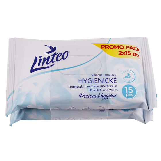 Linteo Feuchte Damenbinden für den täglichen Gebrauch 2 x 15 Stück