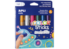 Apli Color Sticks trockene Metallic-Temperafarben 6 x 6 g, Set