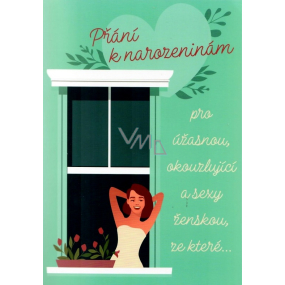 Albi Verspielter Umschlag Geburtstagskarte Miss Contemplating in the Window Sex Bomb 14,8 x 21 cm