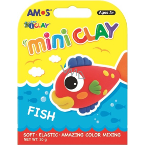 Amos I-Clay Mini Clay Modelliertrockenmasse Fisch 4 Farben x 7,5 g