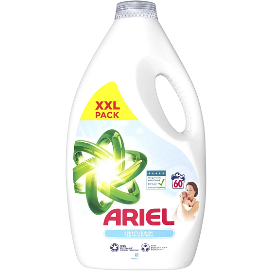 Ariel Sensitive Skin flüssiges Waschgel für Fein- und Kinderwäsche 60 Dosen 3 l