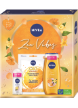 Nivea Zen Vibes Q10 Energy textile Gesichtsmaske 1 Stück + Zen Vibes Duschgel 250 ml + Zen Vibes Antitranspirant Roll-on 50 ml, Kosmetikset für Frauen