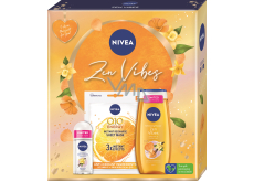 Nivea Zen Vibes Q10 Energy textile Gesichtsmaske 1 Stück + Zen Vibes Duschgel 250 ml + Zen Vibes Antitranspirant Roll-on 50 ml, Kosmetikset für Frauen