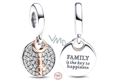Charms Sterling Silber 925 Moving to Mom's Heart 2in1, Familienarmband Anhänger