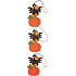Halloween-Rabe auf einem hölzernen Kürbis zum Aufhängen von 10 cm 3 Stück in einer Tasche