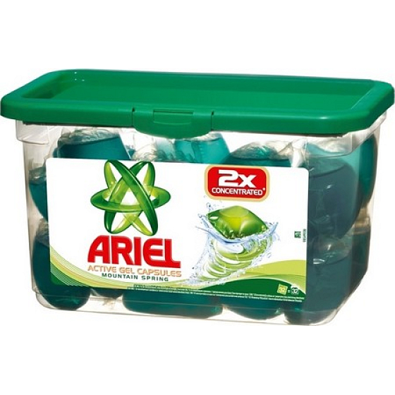 Ariel Active Mountain Spring Gelkissen für leichte Wäsche 38 Stück x 35 ml