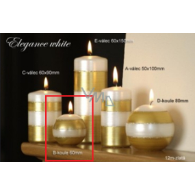 Lima Elegance Weiße Kerze Goldkugel 60mm 1 Stück