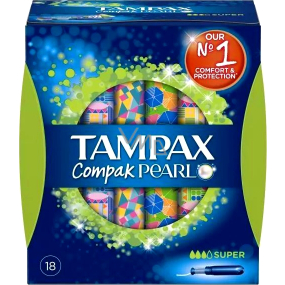 Tampax Compak Pearl Super Damentampons mit 18-teiligem Applikator