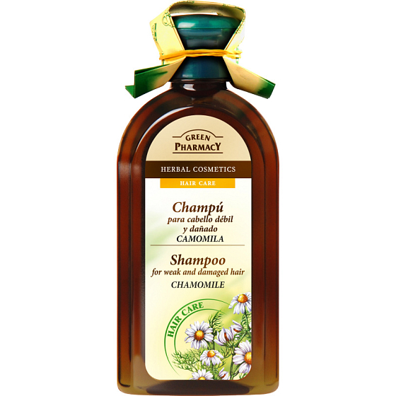 Green Pharmacy Shampoo mit Kamille- und Leinsamenöl für schwaches und strapaziertes Haar 350 ml