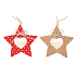 Jute Star Red zum Aufhängen von 9 cm 2 Stück in einer Tüte