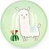 Nekupto Magnet grünes Rad Lama, Kaktus 4 cm