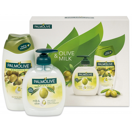 Palmolive Naturals Olivenmilch Flüssigseife 300 ml + 250 ml Duschgel, Kosmetikset