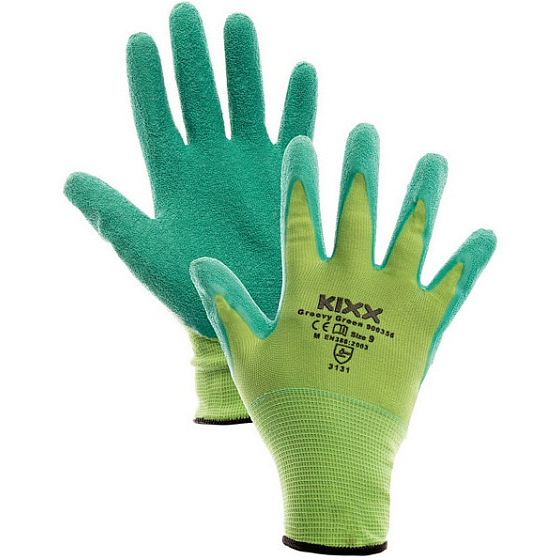 Kixx Groovy Green Arbeitshandschuhe aus Nylon mit Latexbeschichtung, Größe 8, GD900320
