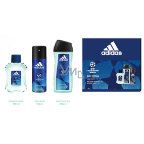 Adidas UEFA Champions League Wagen Edition VI Eau de Toilette für Männer 100 ml + Duschgel 250 ml + Deodorant Spray 150 ml, Geschenkset