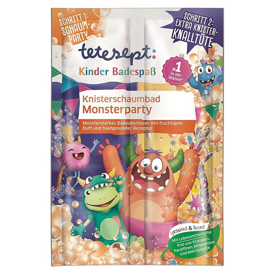 Tetesept Monsters Badesalz, gesund und bunt knistern 45 g